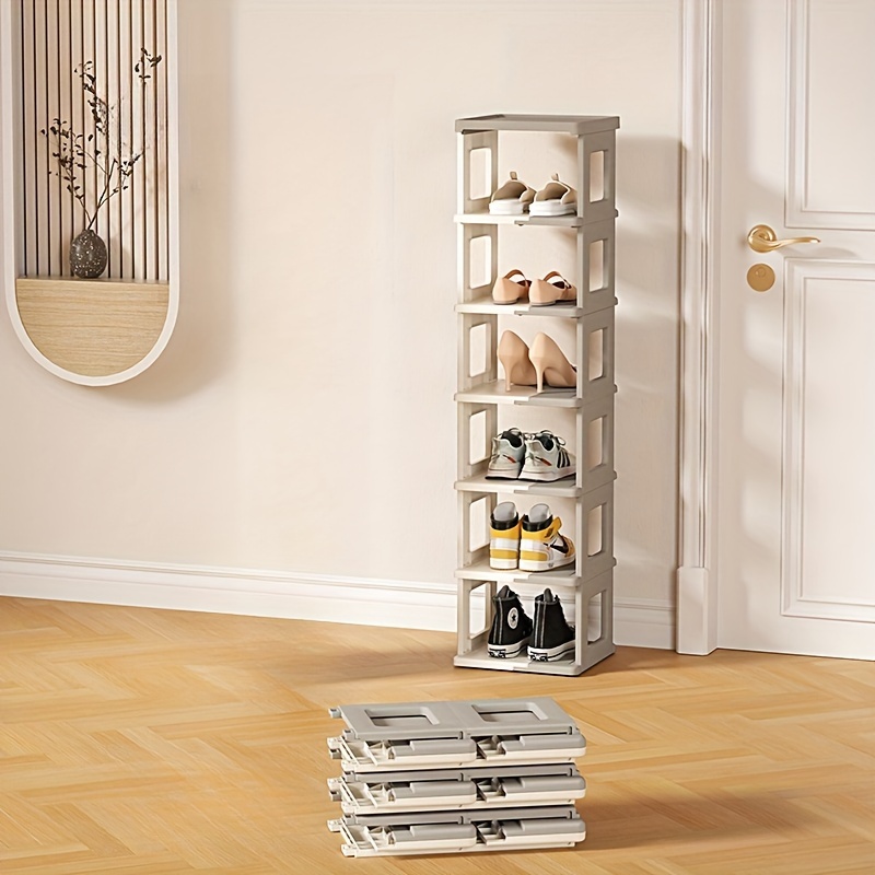 Zapatero de madera multicapa fácil de montar, estante para zapatos,  pasillo, ahorro de espacio, organizador de