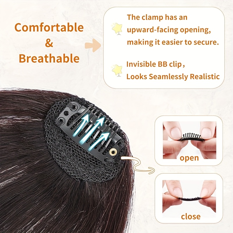 womens straight hair bangs clip in extensions basics style with sideburns for   and natural look details 2