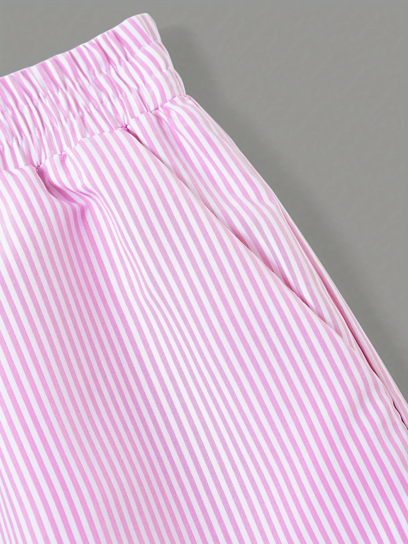 women's summer loose fit striped pants light yellow pink Temu