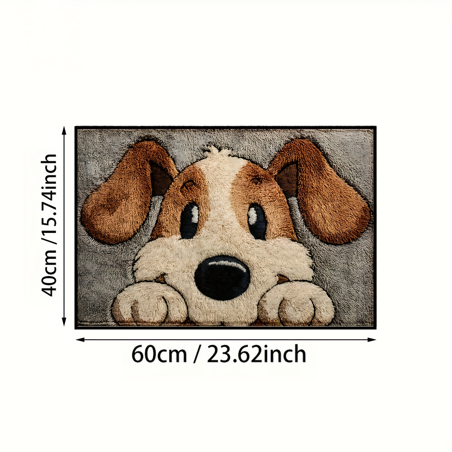 TEMU Tapete Antideslizante para Puerta con Diseño de Perro 2D, 2D FLAT 1 pieza, Tapete Antideslizante de Súper Fibra, Adecuado para Decoración de