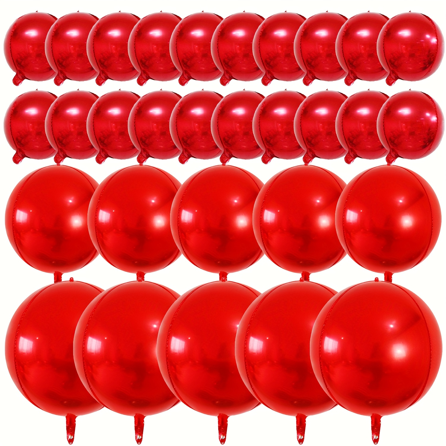 Image of 30pcs Different Sizes Of Foil Balloons, 55.88 Cm "38.1 Cm" Cm "4d Foil Balloons, Suitable For Decorating Birthdays, Weddings, Holidays, Anniversaries, Parties - Winter, New Year
