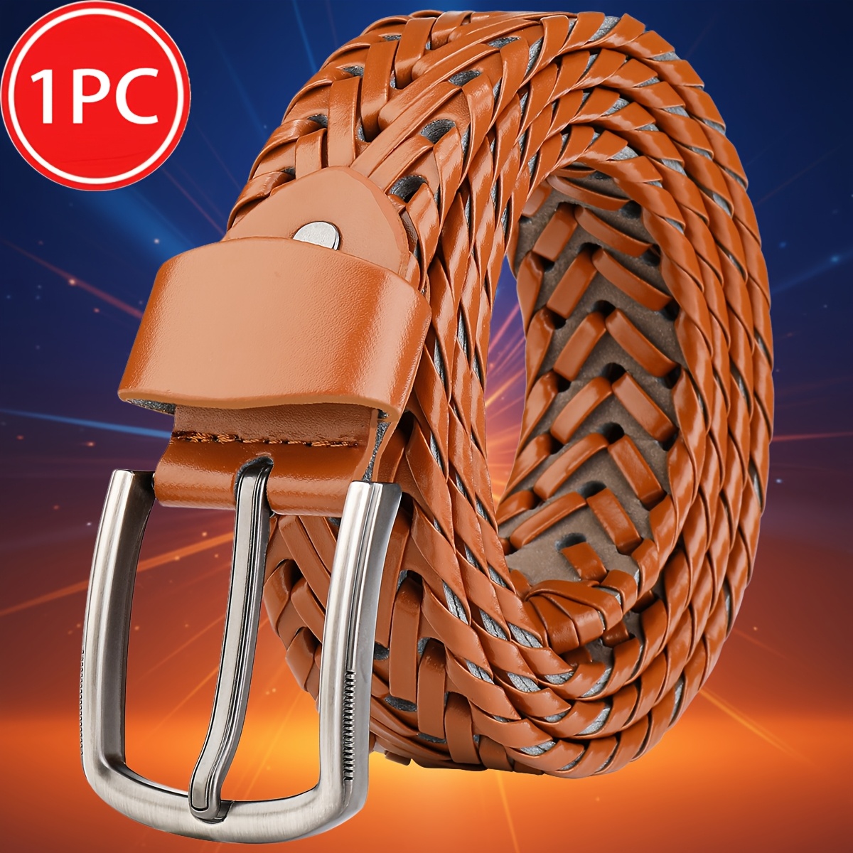 3pcs Casual Men's Belt Set with Needle Buckle Design