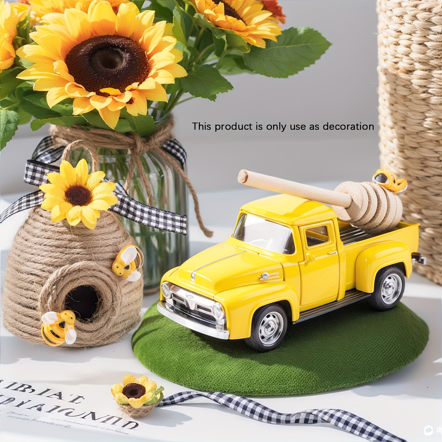 

1 Set (3pcs) Truck Spring And Summer Decoration, Bee Decor, Farmhouse Spring And Decoration, Bee Party Decoration