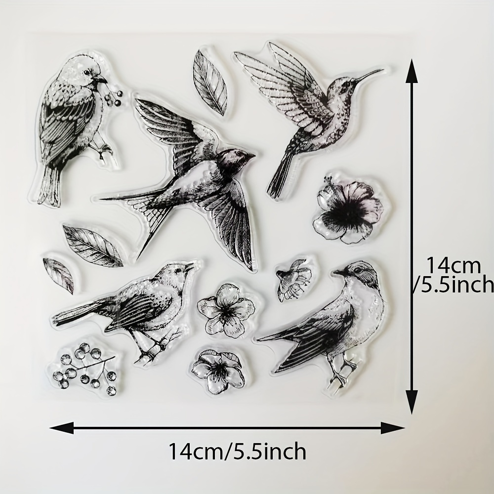 Image of Azsg All Kinds Of Different Birds And Flowers Stamp For Scrapbooking Clip Art/card Making Decoration Clear Stamp