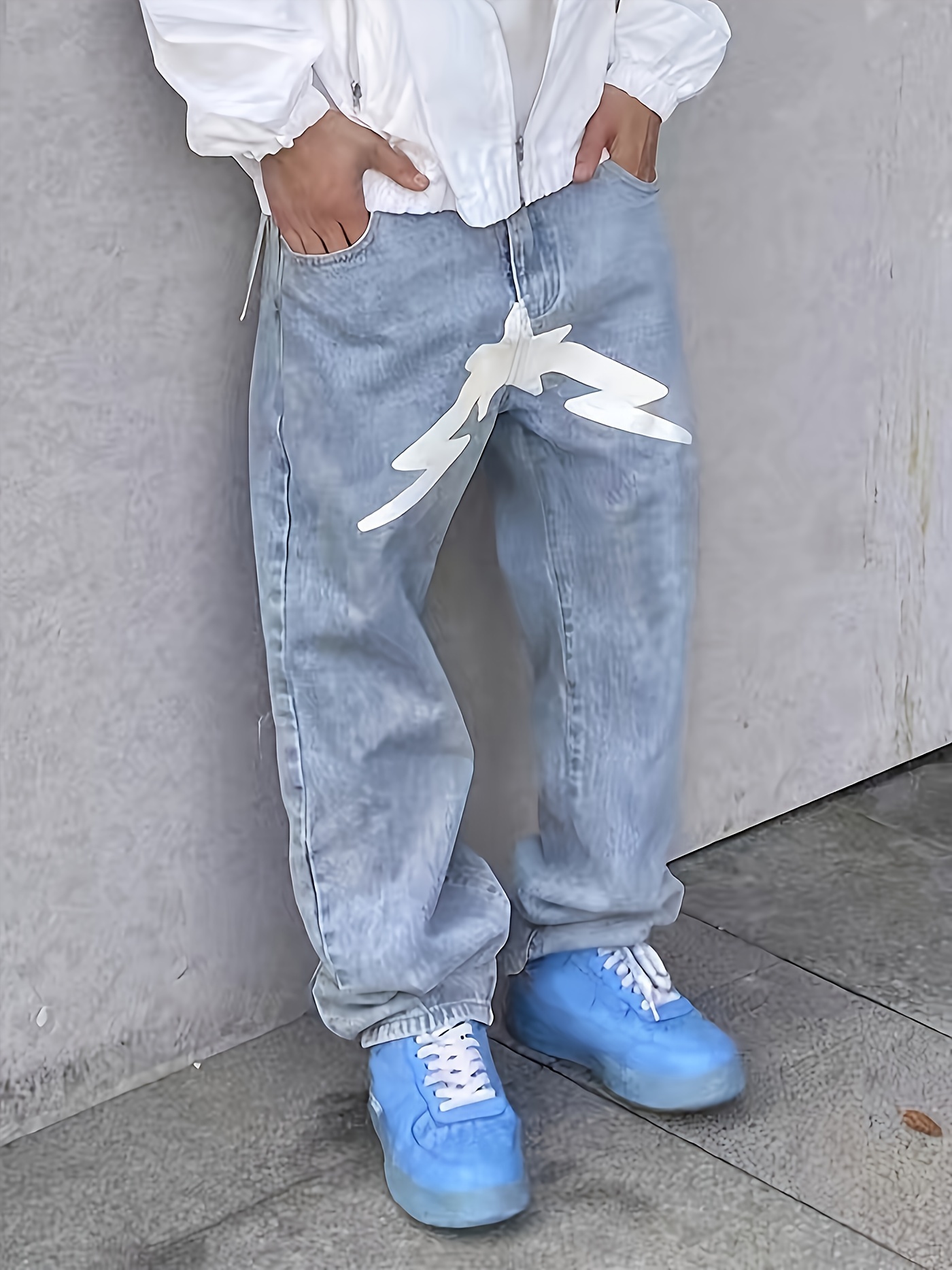 Hip Hop Style Jeans, Pantalones De Mezclilla Casuales Para Hombres