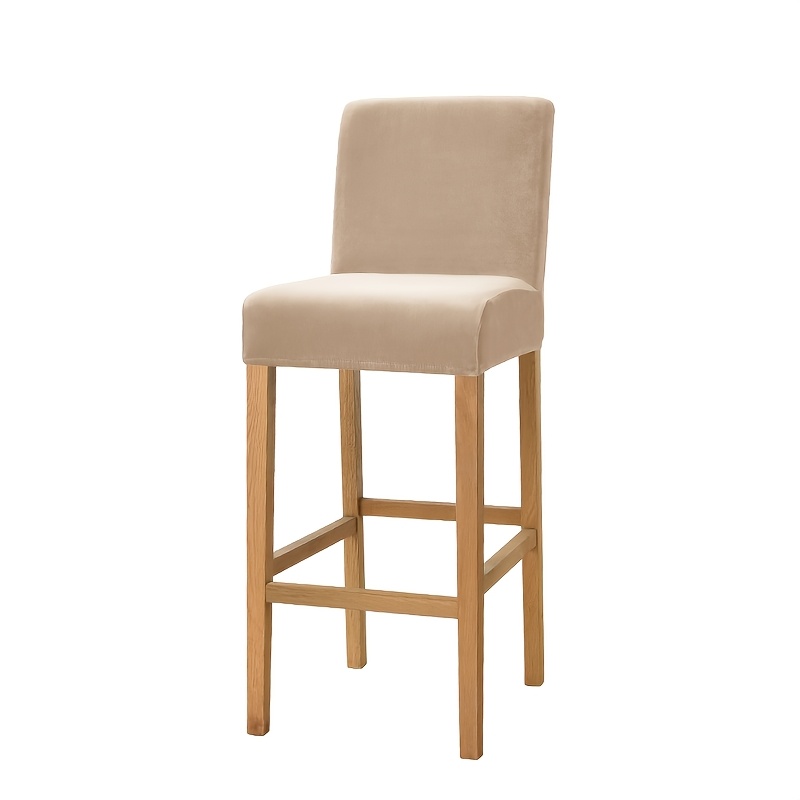 TEMU 1pc Silvery Fox Solid Color Dining Chair Cover Bar Stool Cover Thick Soft