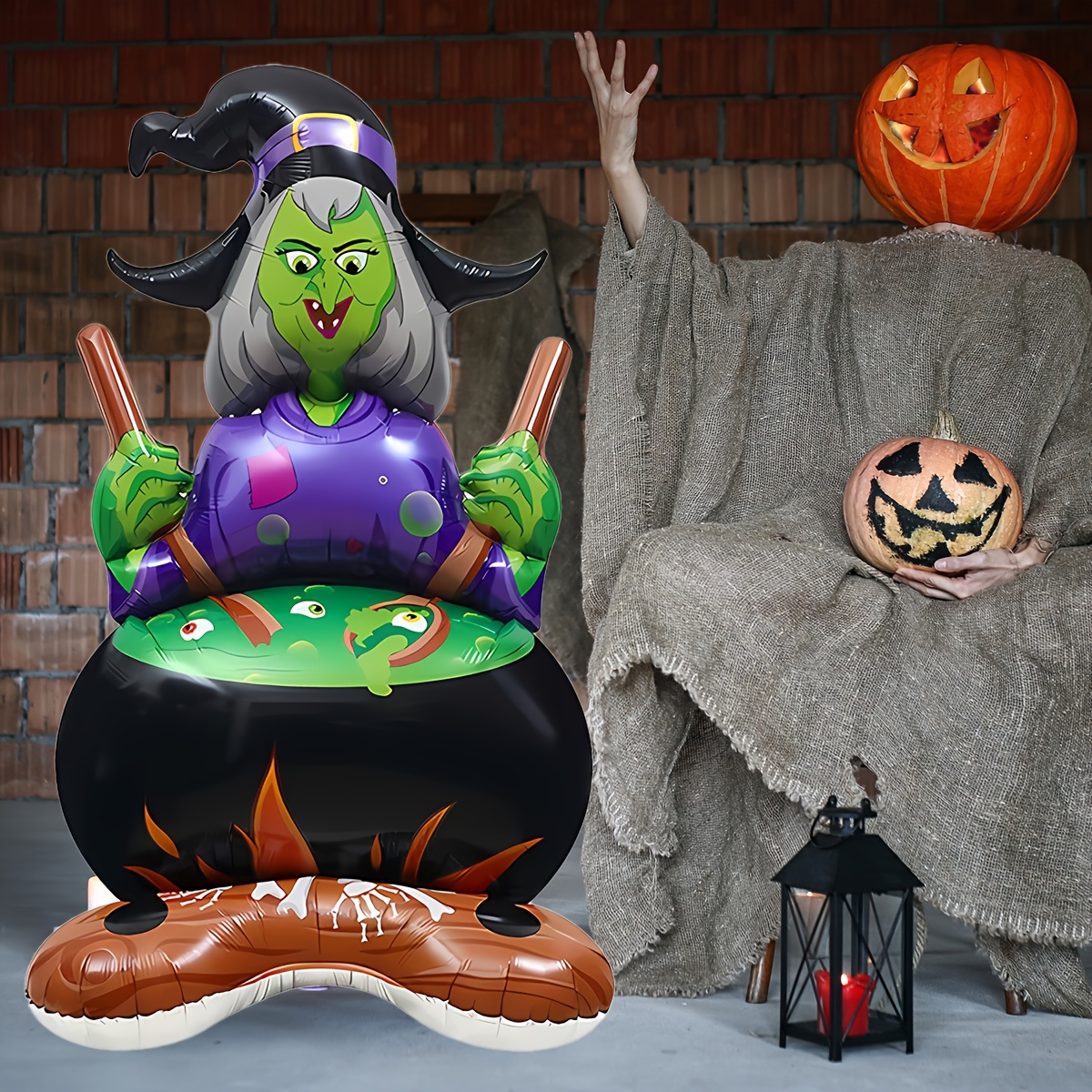 

A Inflatable Standing With A Horror Pumpkin Balloon For , Exquisitely And Suitable For Gift And Decoration.