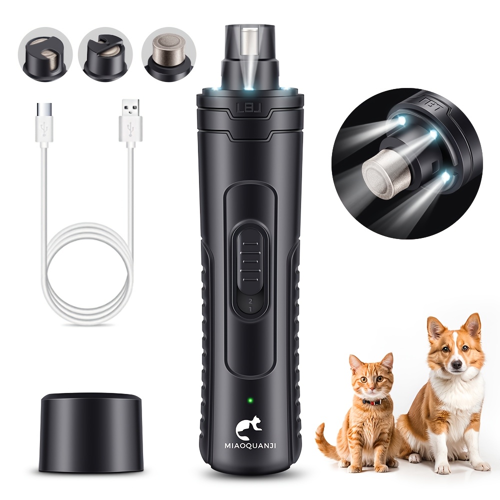 TEMU F3 Pet Nail Grinder With Light, Electric Cat And Dog Nail Clipper, Pet Nail Clipper.
