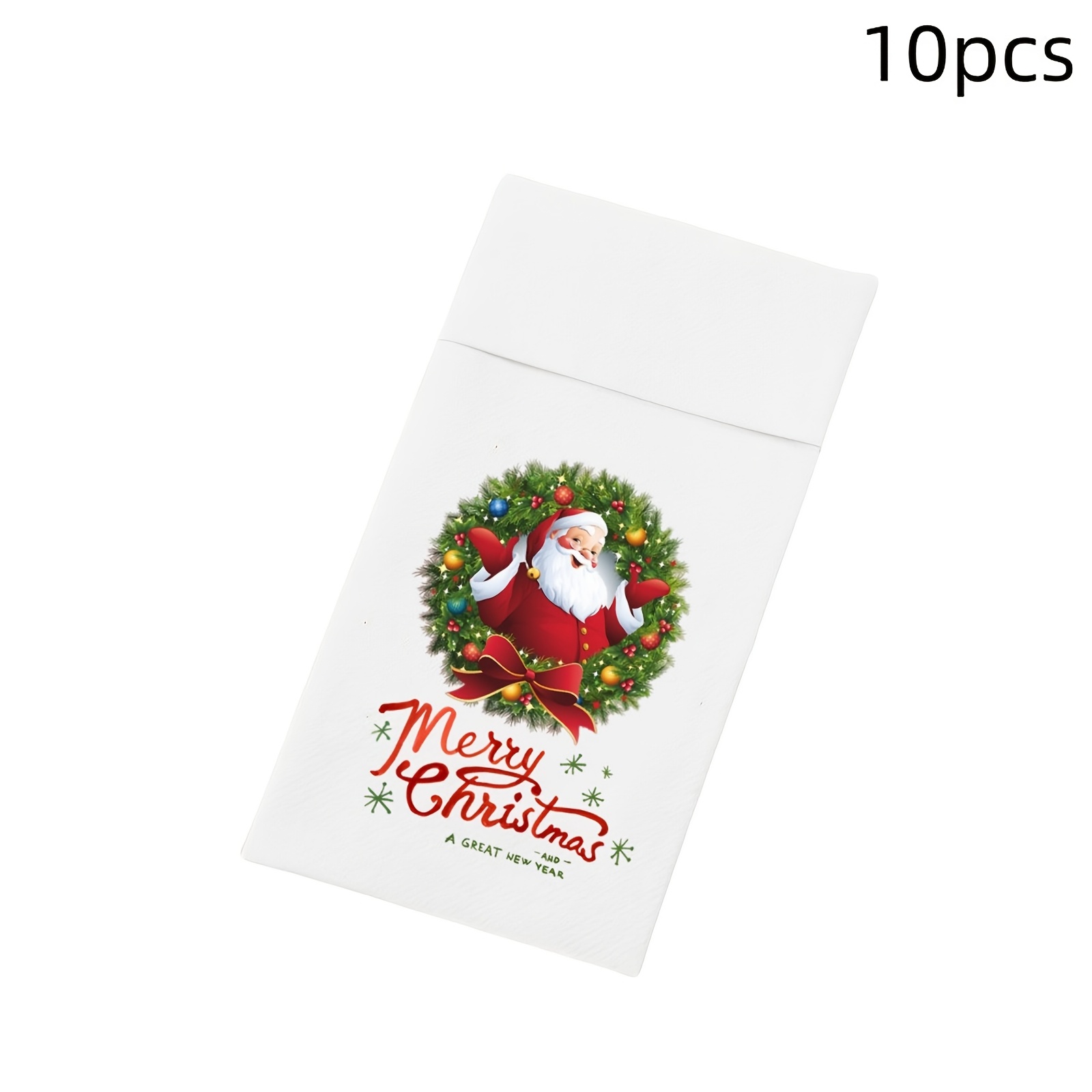 Image of 2027 New Year Disposable Napkins For Home Christmas Decoration, Tabletop Decor - 10pcs/bag, Merry Christmas Xmas