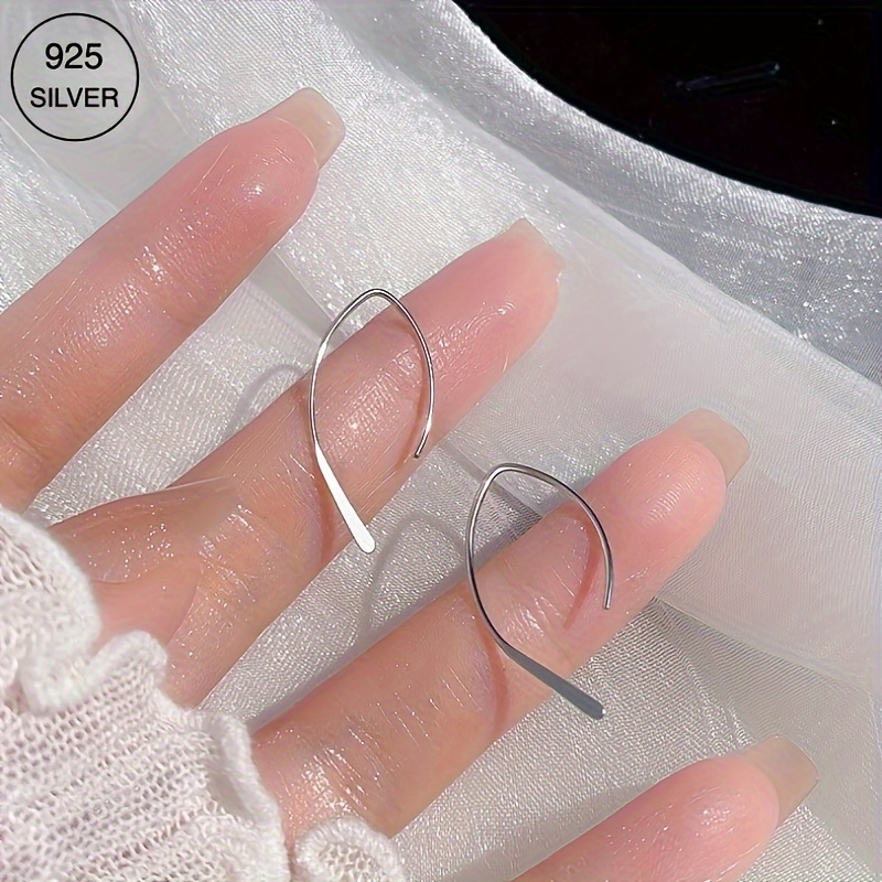 

1 Paire de Boucles d'Oreilles Élégantes et en Argent Sterling 925, Hypoallergéniques, Style Dangle, Polyvalentes pour un , Prêtes à Offrir, pour Femmes, Bijoux Toutes