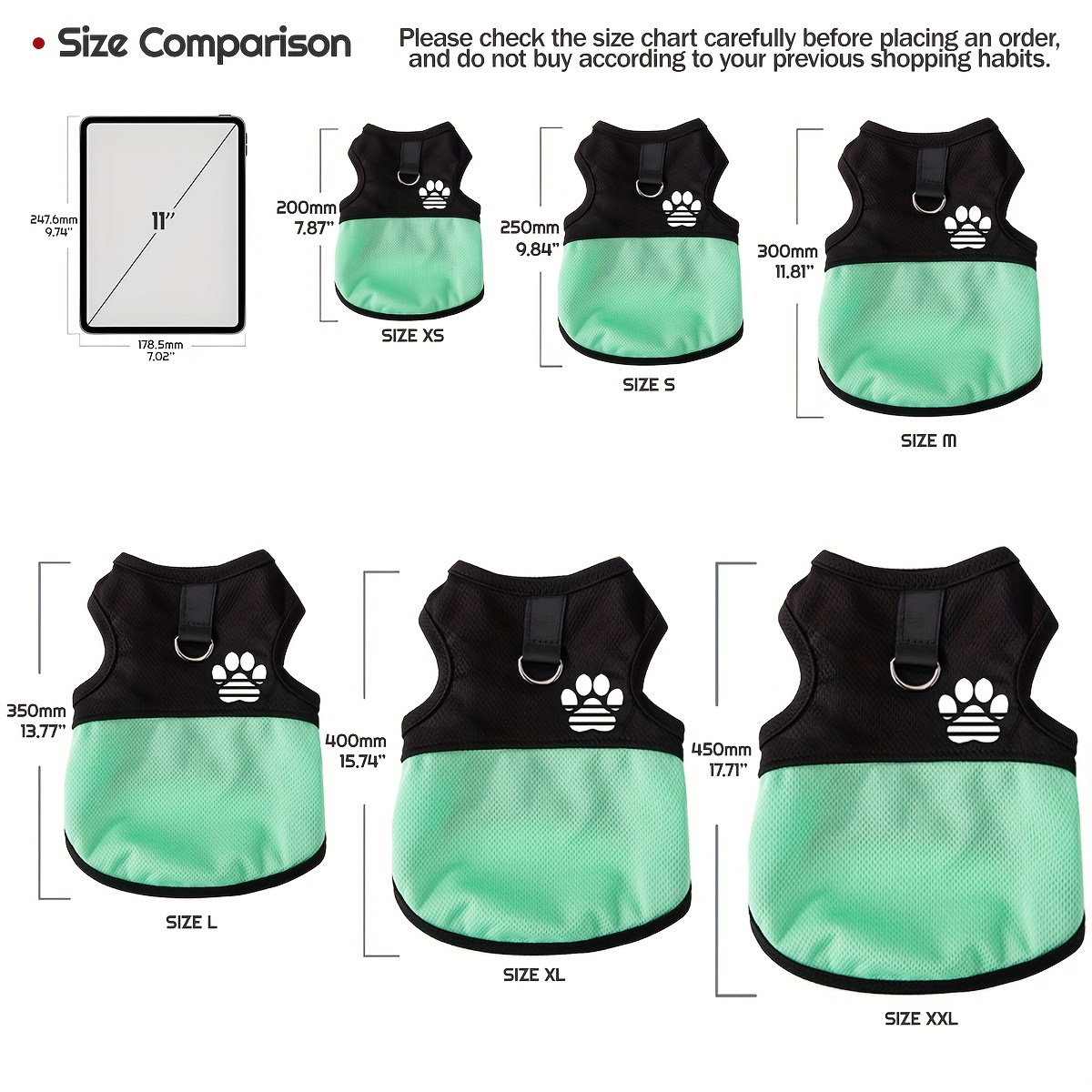 breathable mesh dog vest with paw print lightweight machine washable pet apparel for small to extra small breeds   spring summer fall Product details 1