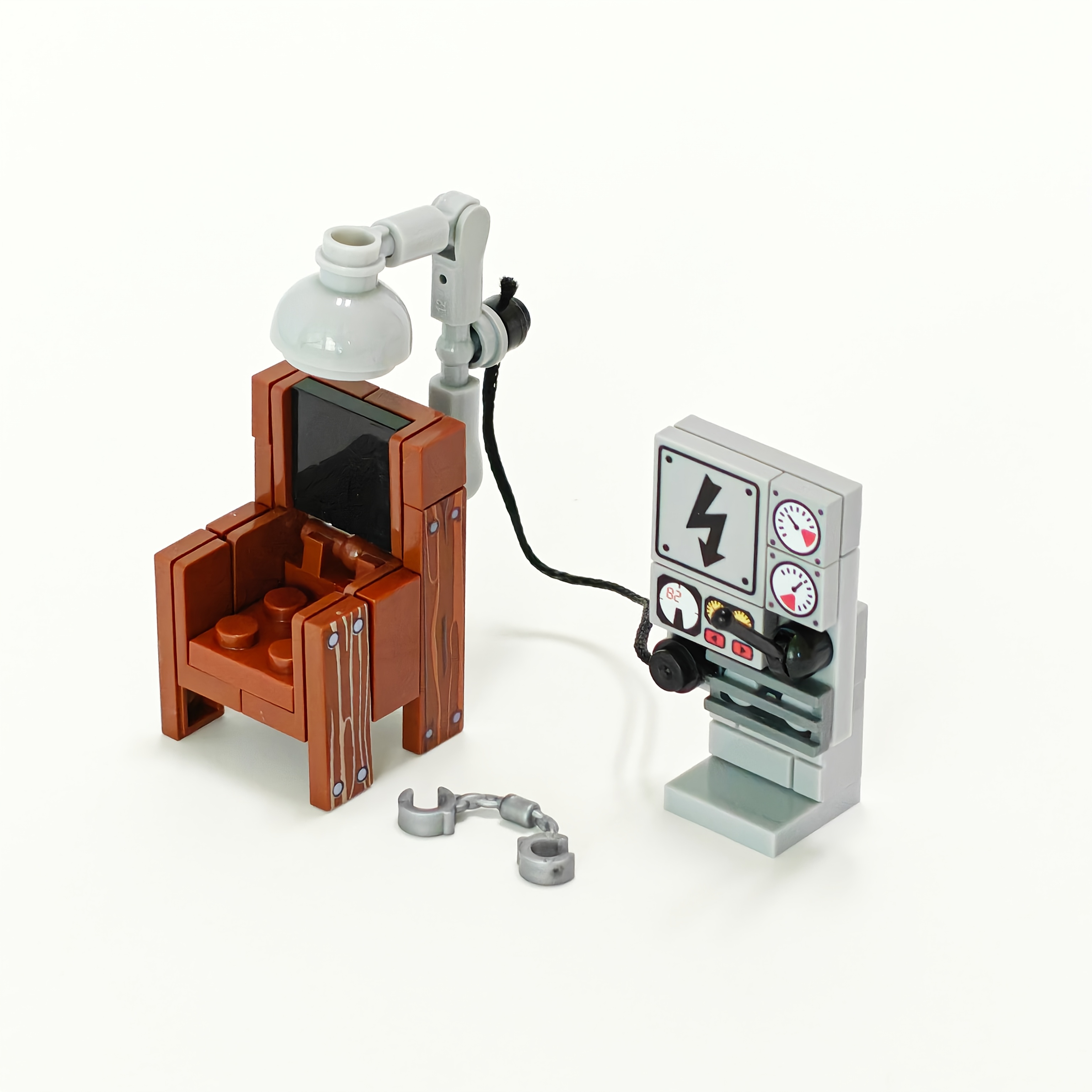 TEMU 1 lot Figurine créative Chaise de dispositif à décharge électrique Modèle pour jeu vidéo