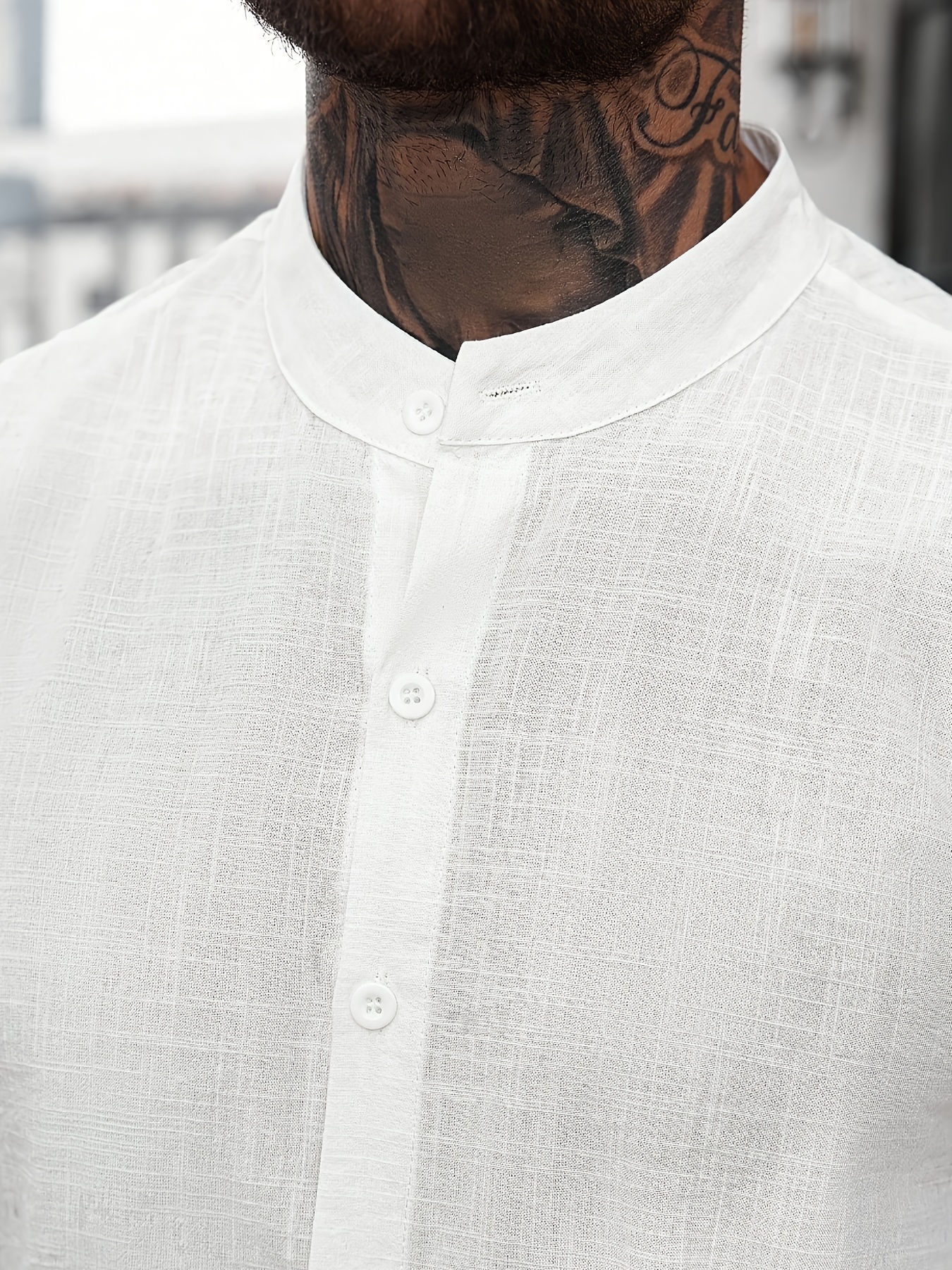 Men'S Casual Solid Long Sleeve Dress Shirt, Textured Shirt