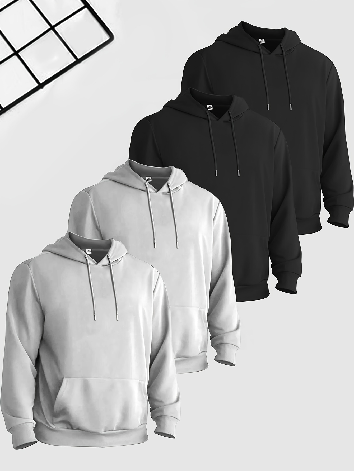 Four-Piece Set of Solid Color Hoodies in European And American Style
