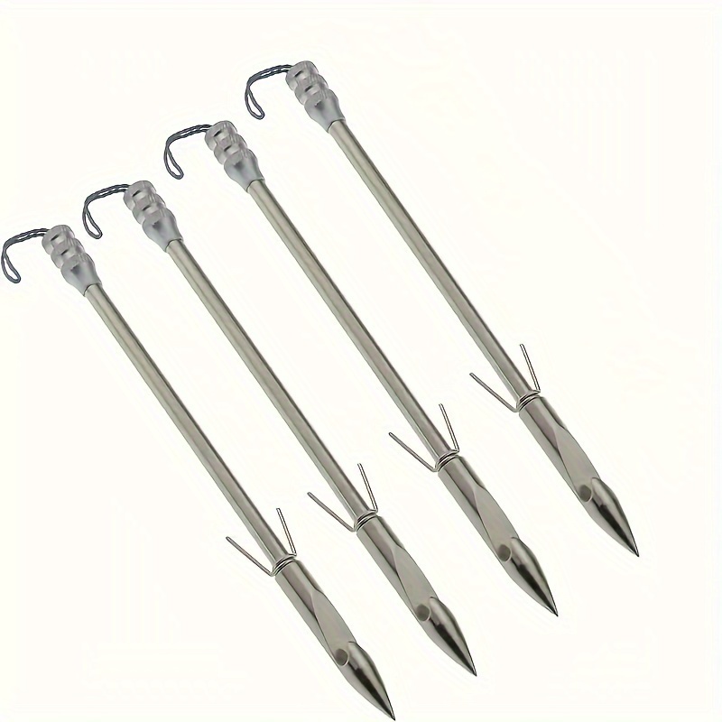 

4pcs Stainless Steel Sharp Fish Arrows, Outdoor Fishing Accessories (the Color Of The Rope Varies)