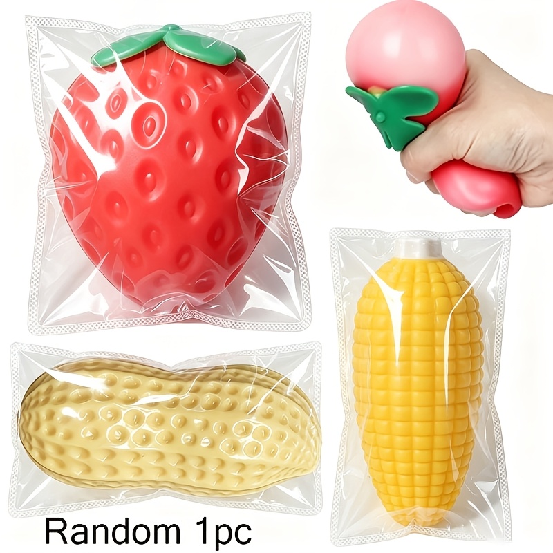 Image of 1pc Of Strawberry-banana, Corn, Peanut Squeeze Toy - Realistic Toy - Soft And Squeezable Toy - Suitable For Birthday Party Gifts - Easter Best Gift (color And Style Are Random)
