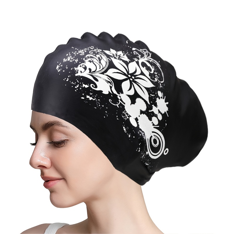 swimming cap for long hair by large silicone swim cap for women men and     for long hair Product details 1