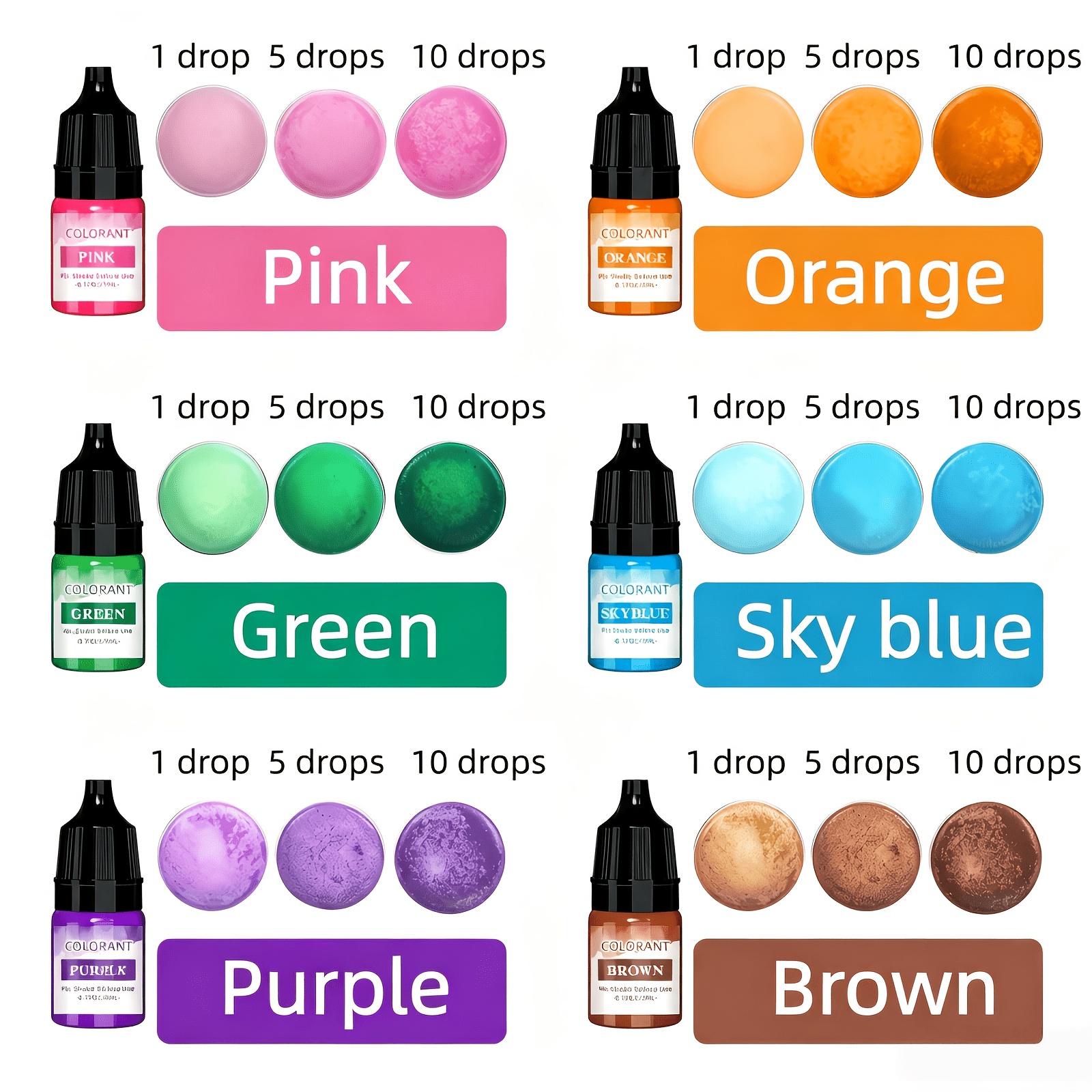TEMU Set de 6 Flores Coloridas para Uso Artístico Profesional en Velas Aromáticas, 5 ml Una - Flor Líquida Concentrada para Velas Artesanales, Regalo