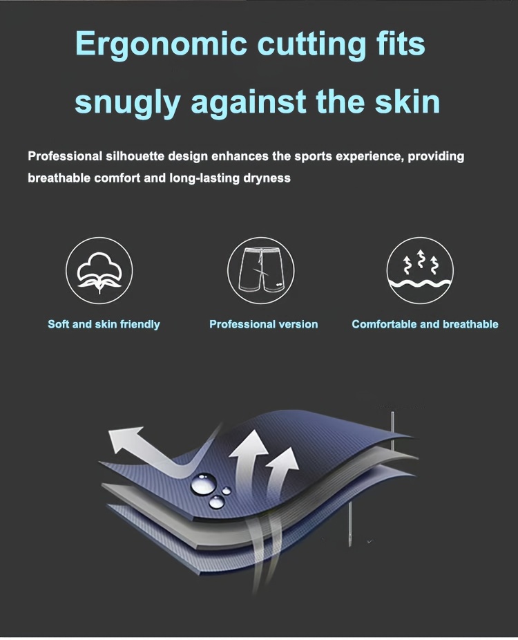 1pc Men'S Quick-Dry Athletic Shorts - Lightweight Gym, Hiking, Beach Pants - Ice Sliky Fiber Fabric - Elastic Waistband - Black - for Running, Training, Outdoor Sports - All-Day Moisture Management - Easy Care, Workout Shorts, Gym Wear, Solid Color Design, Durable Sportswear, Hiking Gear, Sporty Look, Breathable Material, Fitness Enthusiasts