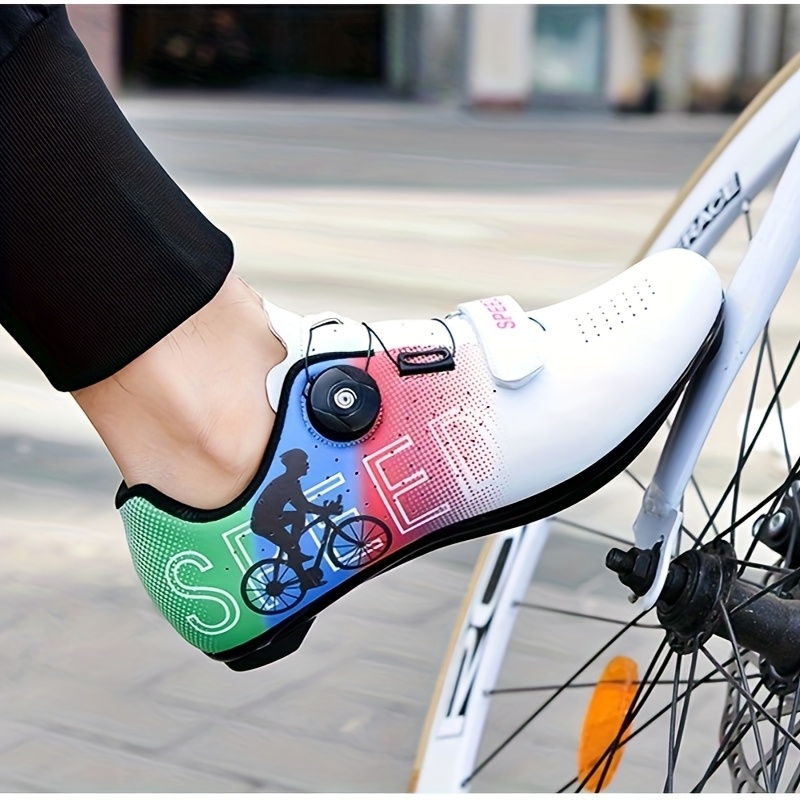 Road Cycling Shoes with Locking Mechanism Secure Dual Rotation Lock,  Lightweight Non-Slip Soles, Breathable Shoe for Men Women