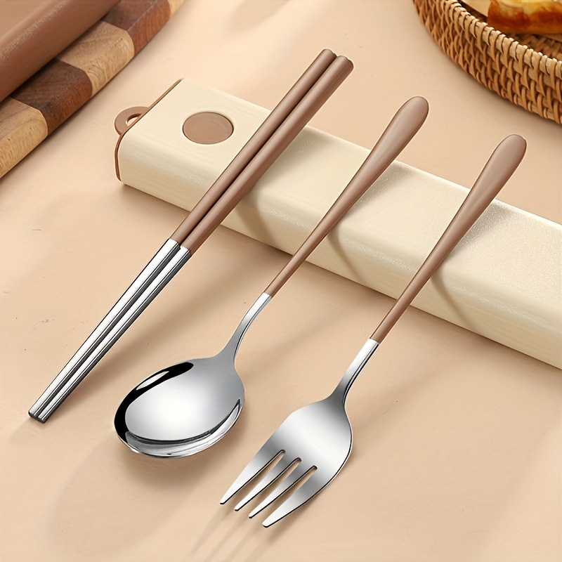 customizable stainless steel cutlery box with handle personalized text   forks spoons chopsticks cute storage box ideal for picnics parties travel outdoor dining   customizable design durable construction Product details 6