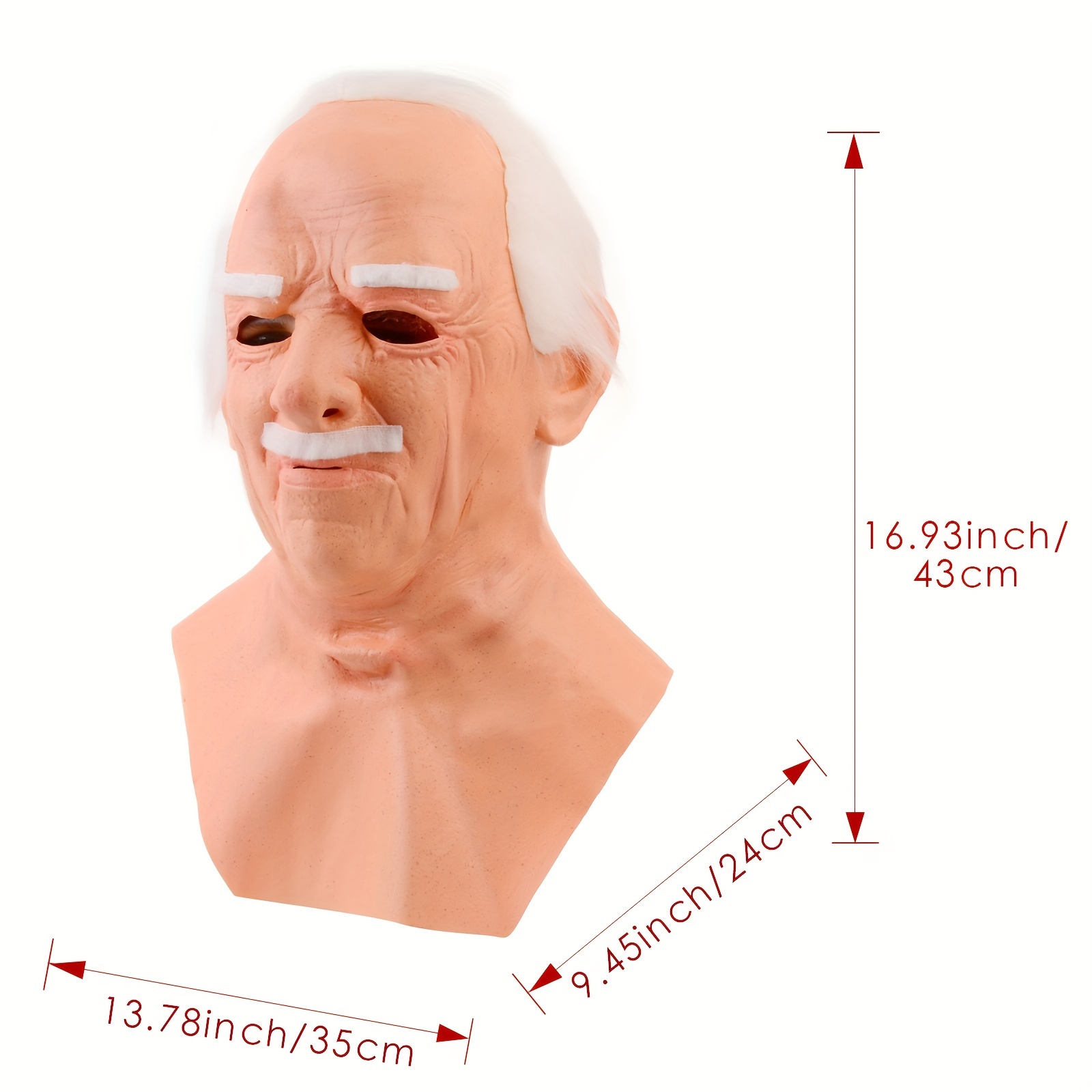 Latex Realistic Unique Smiling Nice Old Man Mask Full Neck Headgear