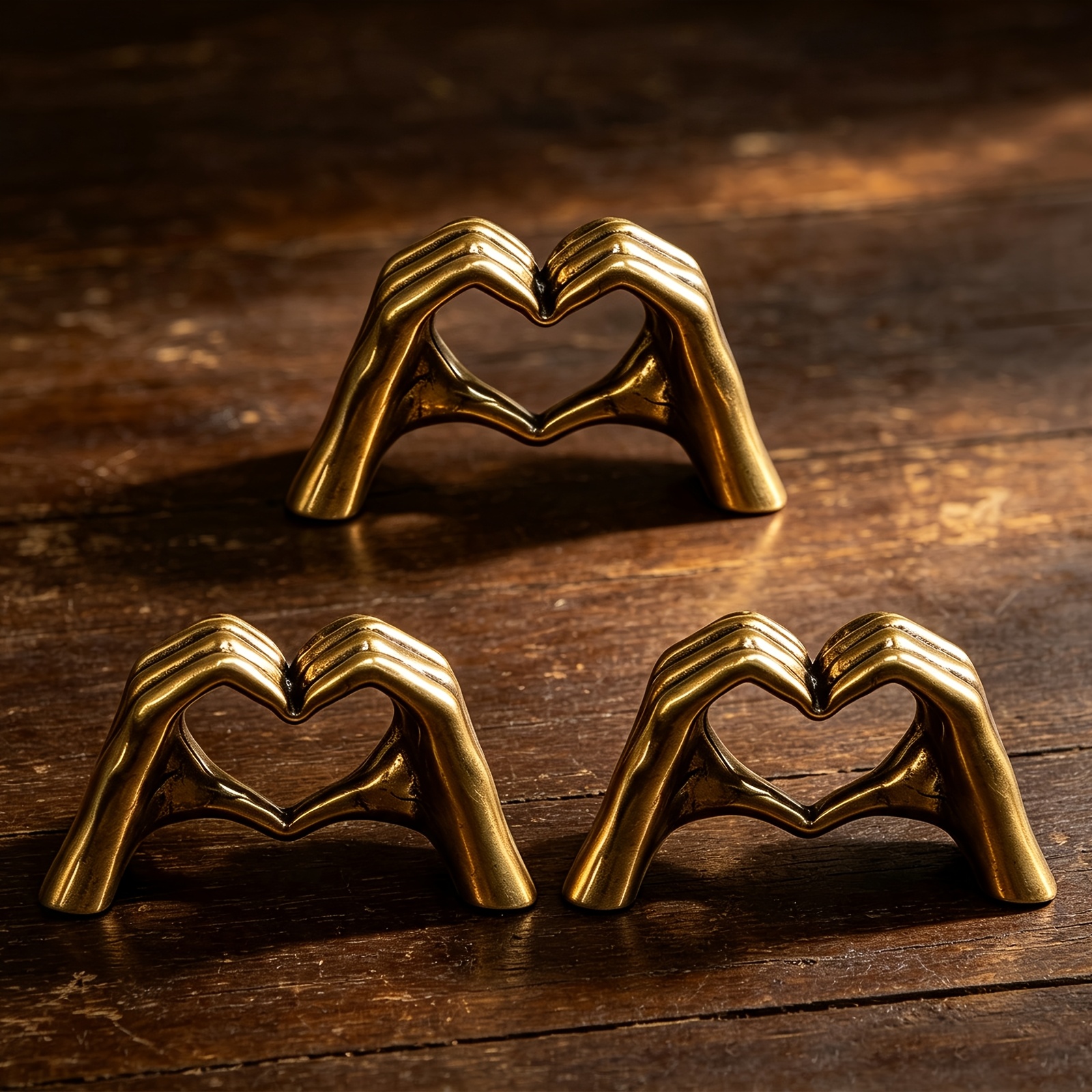 TEMU 3 Vintage Heart-shaped Hand-in-hand Figurines, Meticulously Collectible Ornaments That Capture . Full Of Romantic Ambiance, Are Perfect As