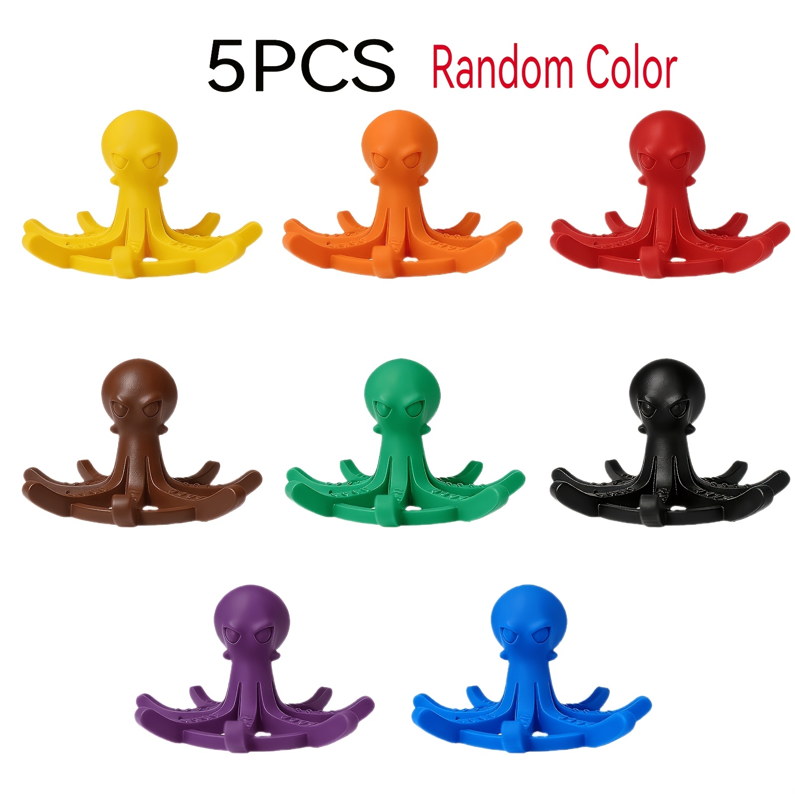 Image of 5pcs Random Colors R-octopus Shaped Cup Holder And Drying Rack, Fast Ventilation, Space- Kitchen And Bathroom Storage, Easy To Clean, Compatible For Water Glasses, Wine Glasses