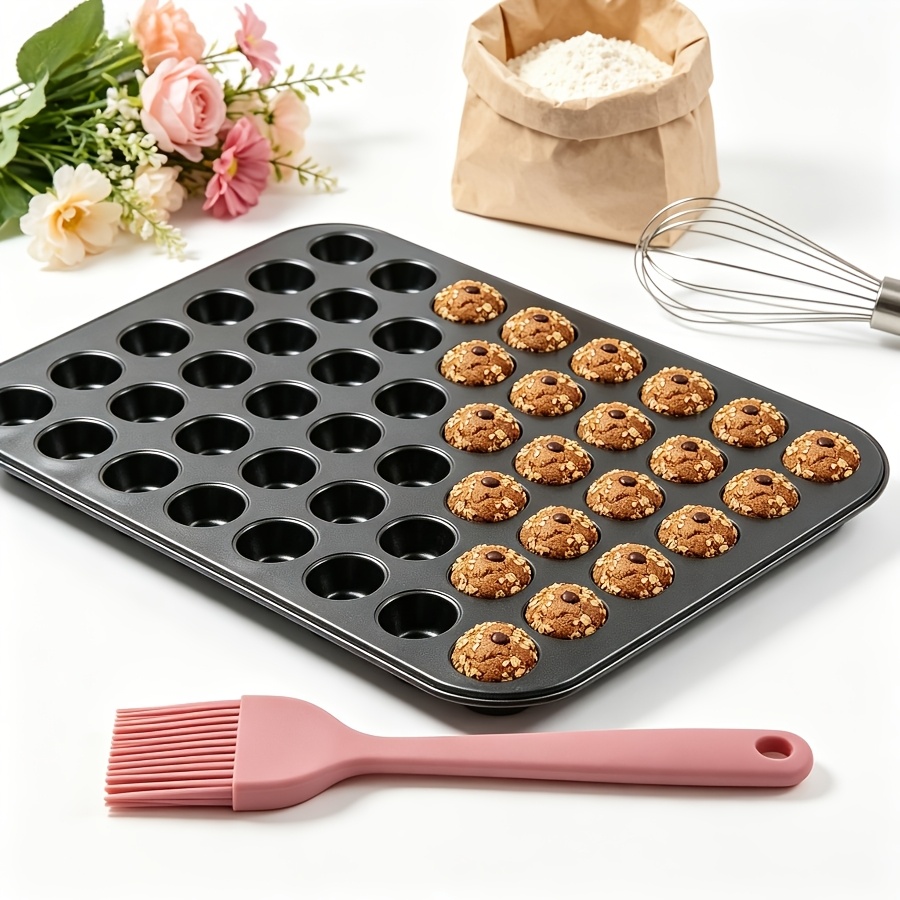 TEMU 48-cup Mini Muffin Pan, Heavy-duty Carbon Steel Nonstick Baking Pan, Extra Small Size Cups For Mini Cupcakes & Bite-size Treats, Heat