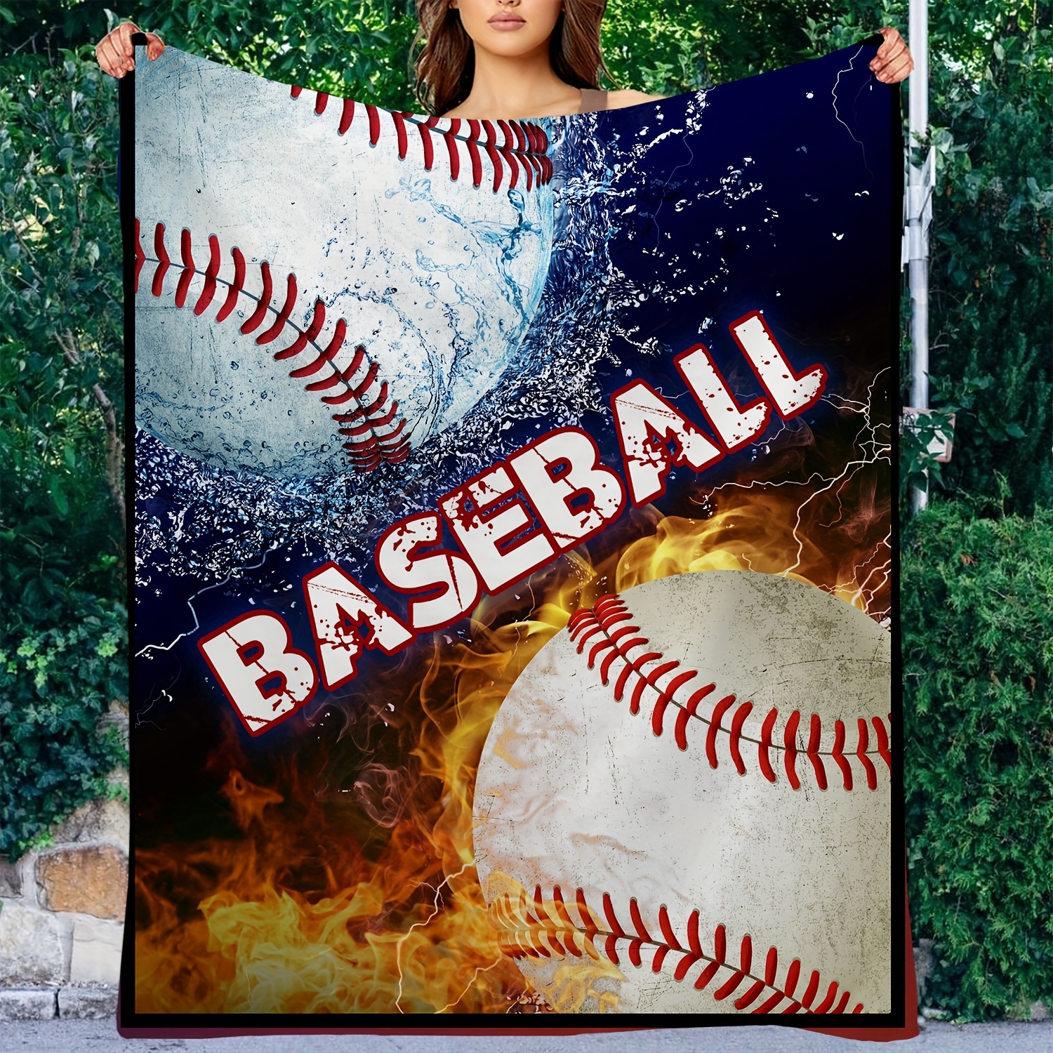 Baseball on Fire Sports Backdrop