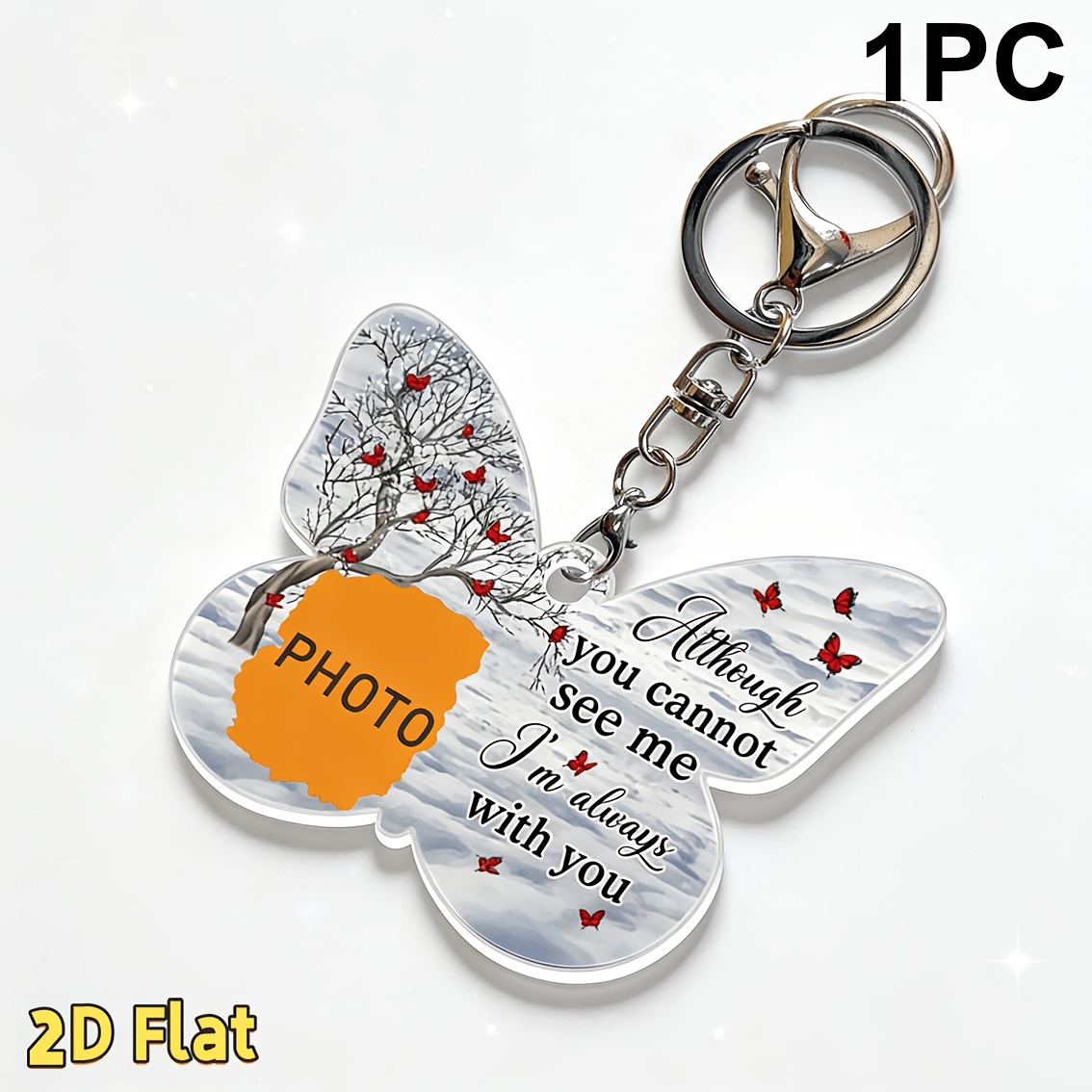 TEMU 2d Flat, 2d Custom Memorial Keychain: With Exquisite To Create A , It Skillfully Photos, Text, And Design To Give You A Unique Image And A
