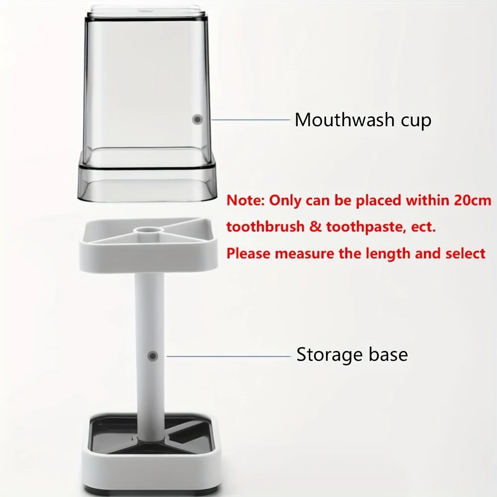 toothbrush holder with cup cover compatible with conventional toothbrushes can store toothpaste toothbrush holder 3 slots toothbrush and toothpaste holder bathroom counter organizer for electric toothbrushes floss razors for family details 7