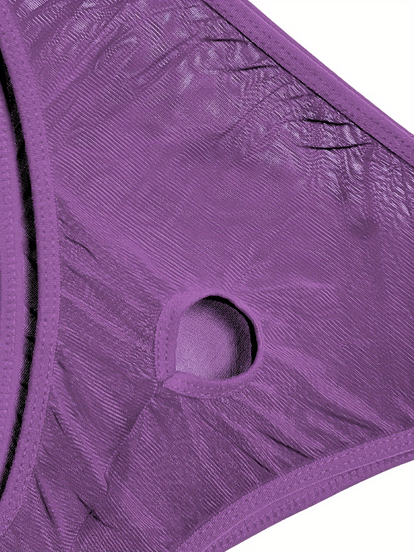 SALE - Mens Sheer See Through Show Off Mesh Front Thong Purple