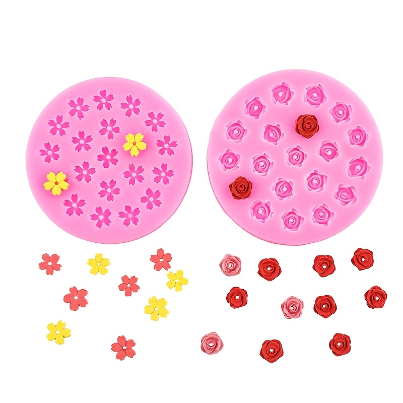 TEMU Ensemble de 2 petits moules en silicone pour pâte à modeler en résine, motif et , pour la création et la décoration d'accessoires