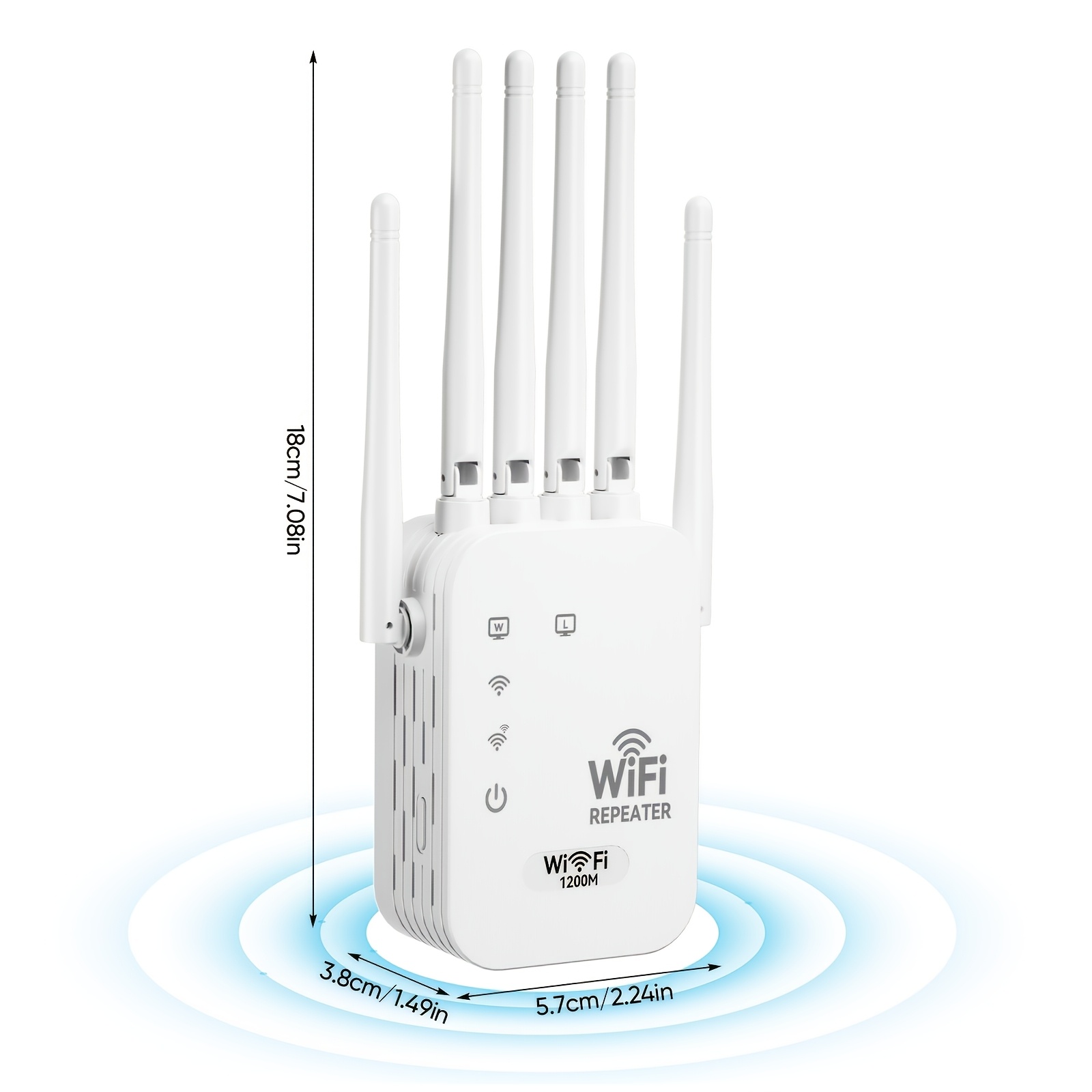 Temu – TEMU 1200mbps, Wi-fi 6, Dual-band 2.4g/5ghz, 6 (white), Wide Coverage, Strong Signal, Compatible With Smart Routers, Modern Wi-fi Extender,