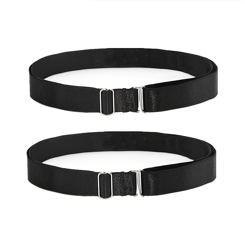 TEMU 2pcs Shirt Anti-slip And Anti-wrinkle Fixing Straps, Formal Shirt Hem Fixing Belt, -free Adjustable Lightweight Invisible Elastic Waist Belt,