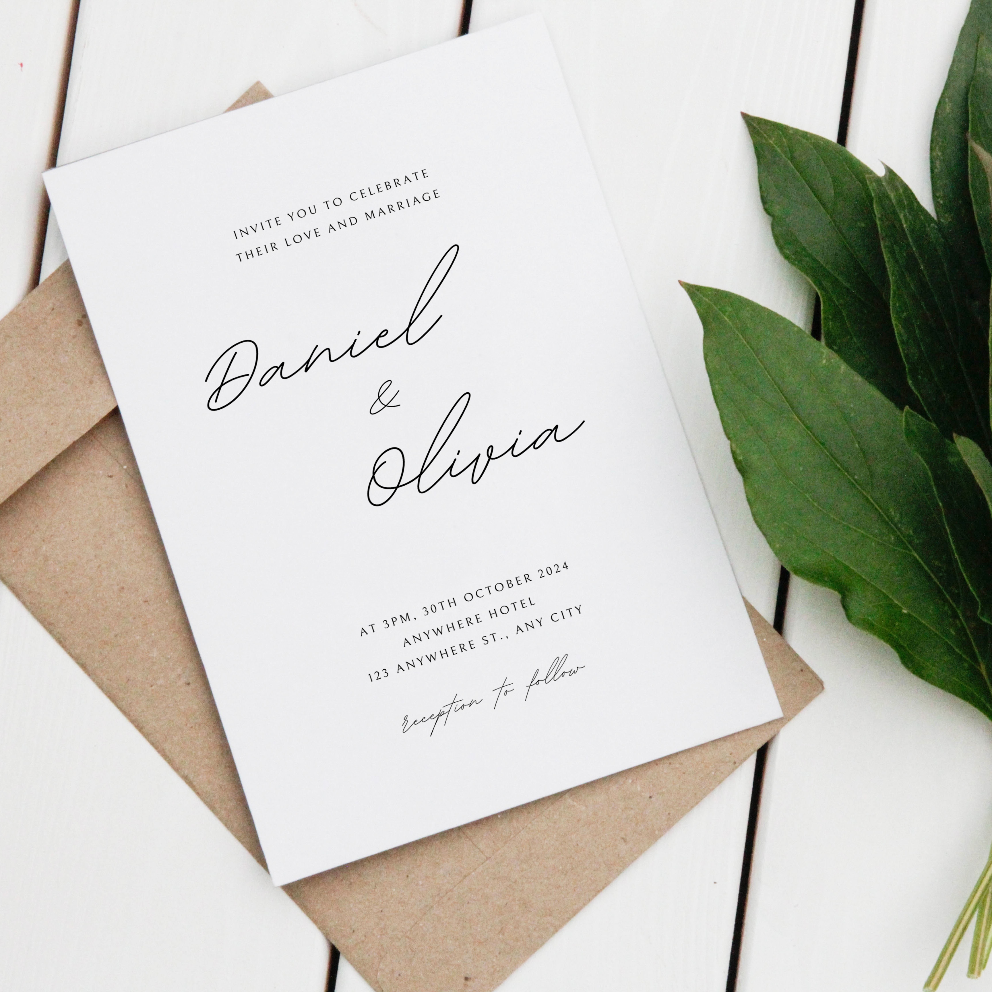 wedding cards minimalist wedding invitations text custom Temu Canada