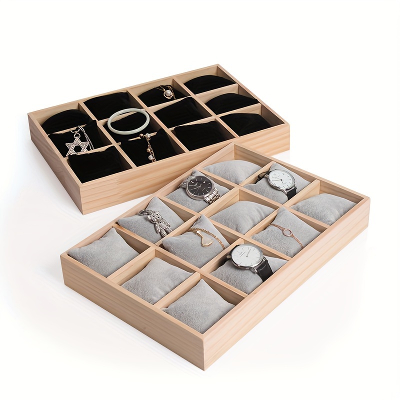 

2024 New Wooden Display , Bracelet And , , Jewelry Organizer Box For , Display, And - Rectangle Multipurpose Jewelry , No Needed,