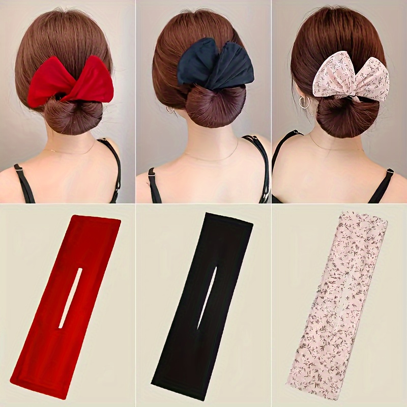 

1pc/3pcs Lazy Hair Curler, Elegant Flexible Donut Hair Bun Maker, Deft Bun Maker, Diy Hair Styling Accessories