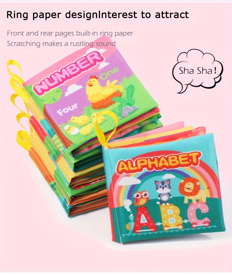 baby cloth book early   toy tear resistant polyester fabric with english alphabet numbers fruits animals for 0 3 years old details 3