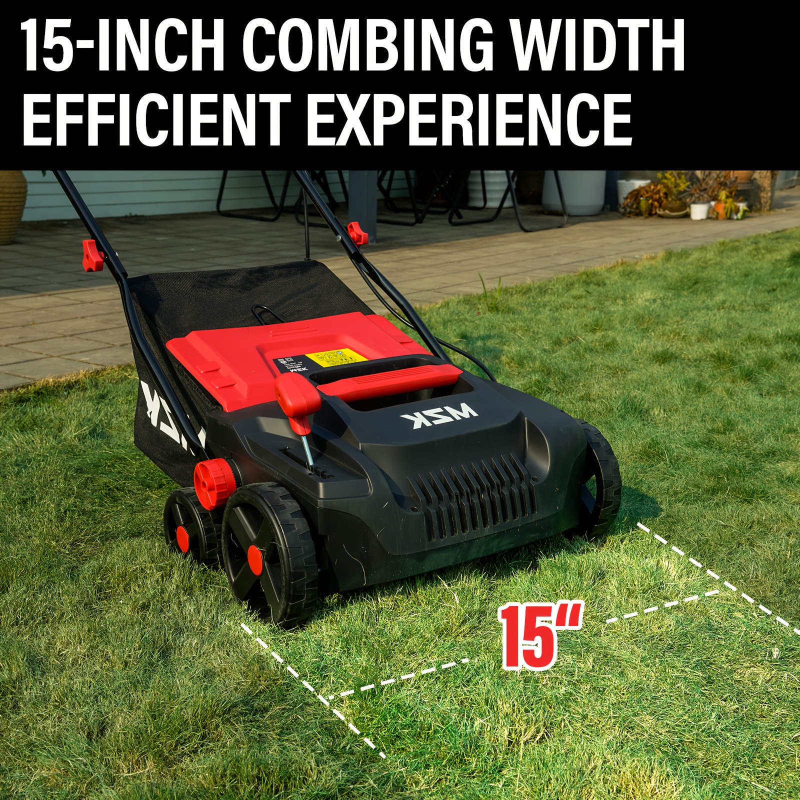 mzk 15 2 in 1 electric dethatcher scarifier 5 position - Temu