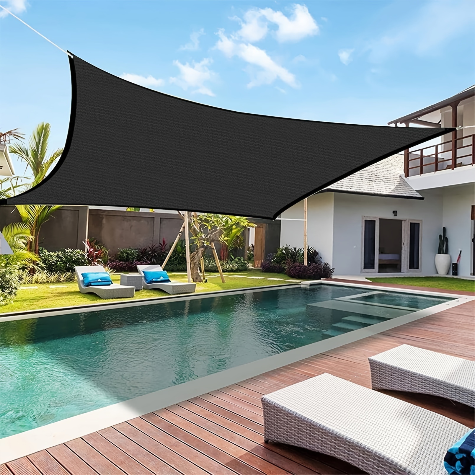 

1pc Rectangular Sun Shade , 90% Uv Block, Breathable Shade Cloth, Heavy-duty Privacy Screen Fence For Plant, Pergola, Garden & Backyard Patio Use