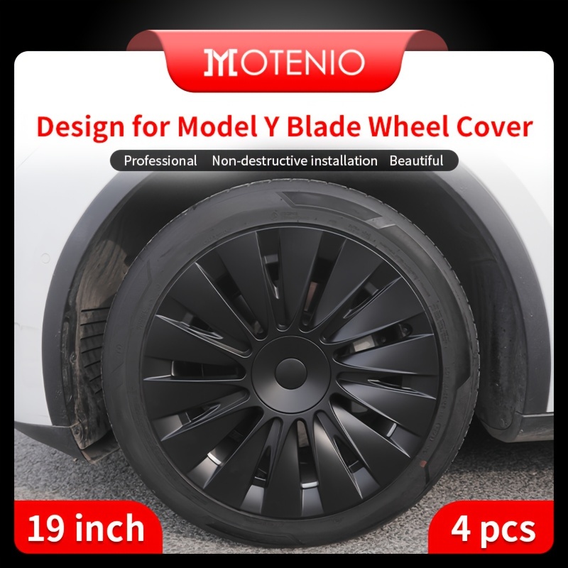

4pcs 19 Tesla Model Y Wheel Cover Caps - Full Coverage & Automobile Replacement Accessories