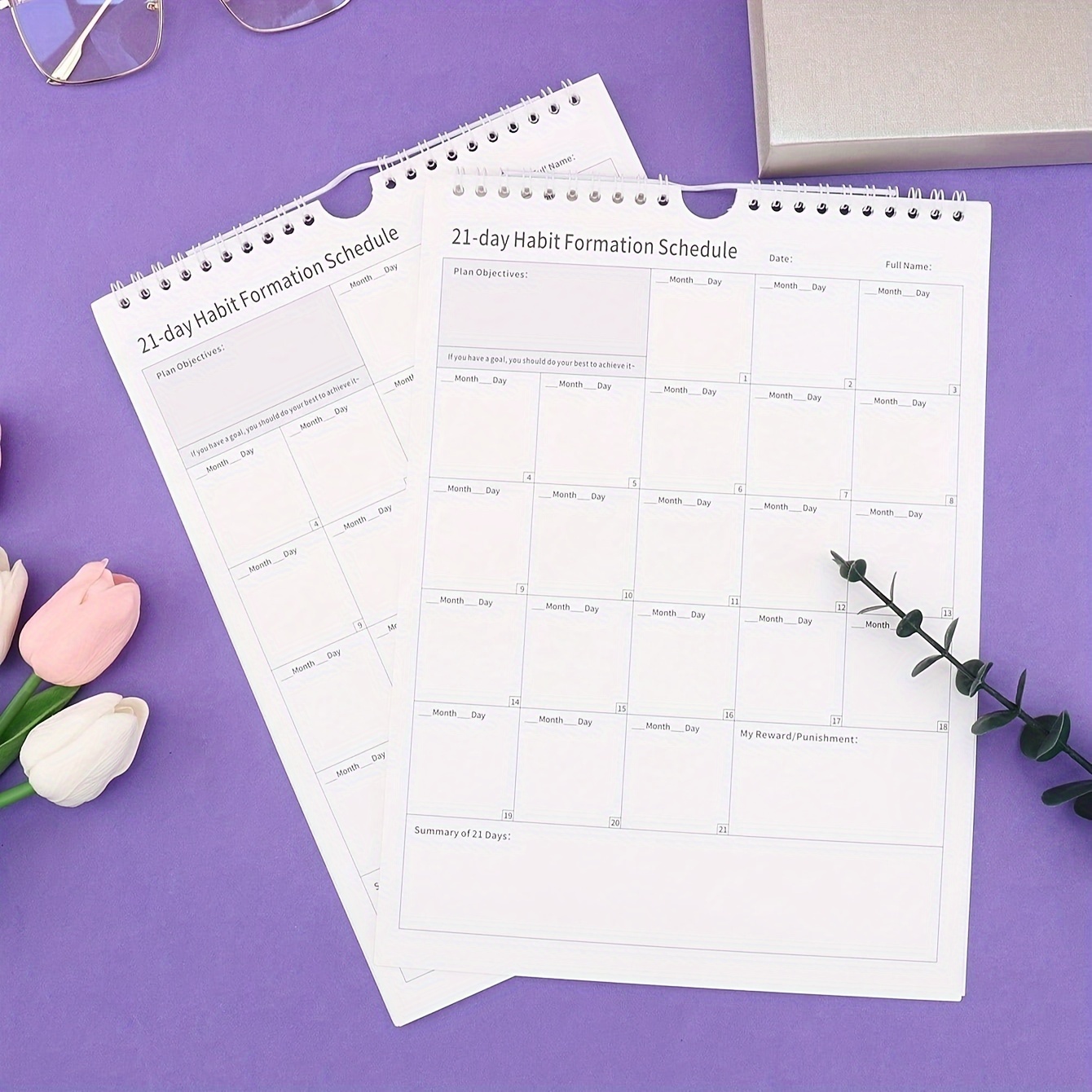 

1pc Self-discipline Punch Card Plan Wall Calendar, Creative Simple Hanging Wall Self-filling Good Habits Developing Work Planner