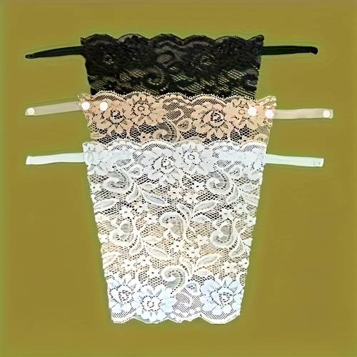 item picture 3pcs womens elegant floral lace bra inserts light leakage prevention anti glare shield pads comfortable full coverage underwear accessories beige black white decorative lingerie enhancers compatible with bras no bulk