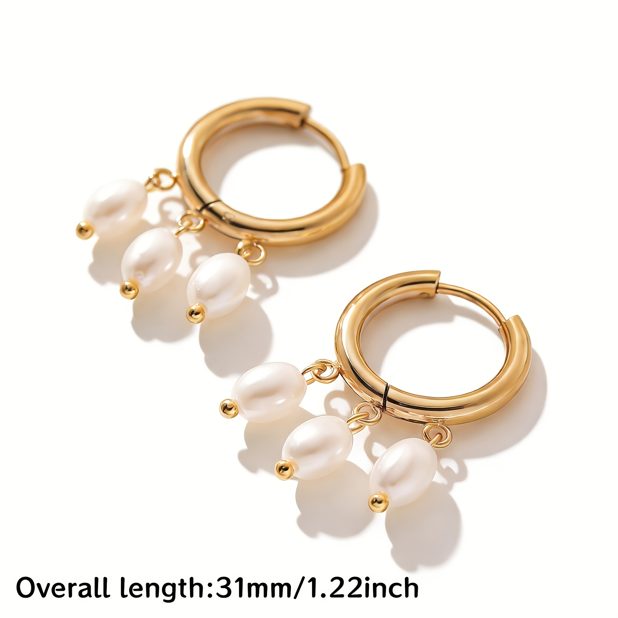 Women's Light Luxury Freshwater Pearl Dangle Earrings, Retro Design