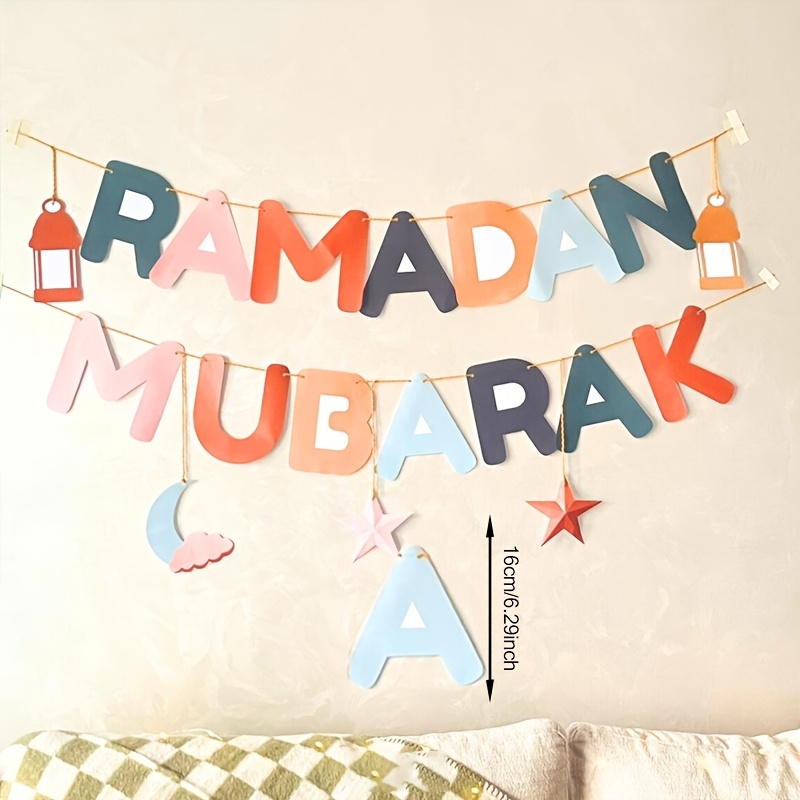 19pcs/set Raya And Party Decorations Banner, Raya Ornaments Stylish And .