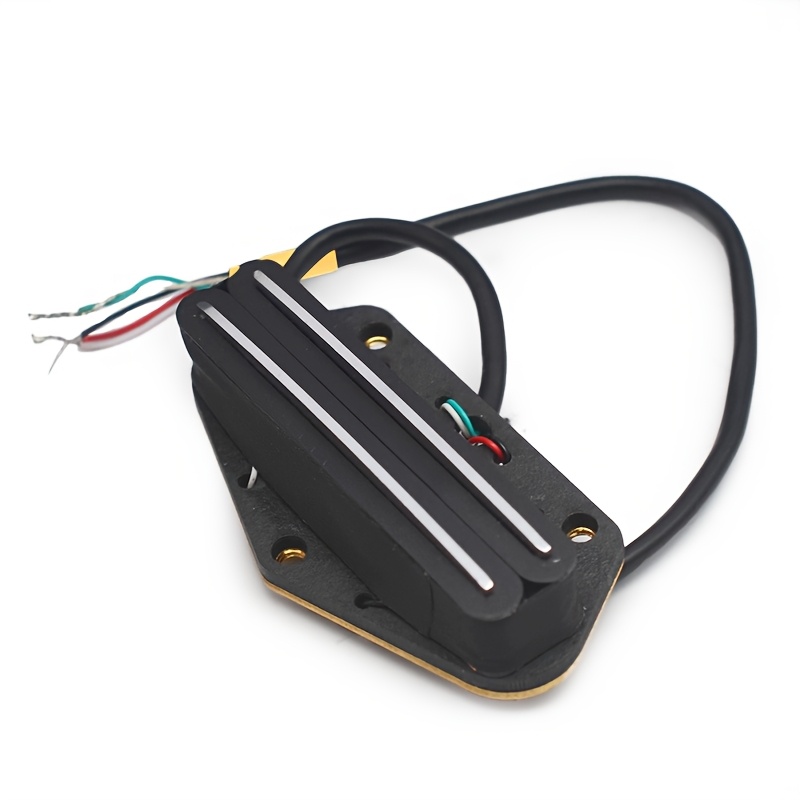 Alnico 2 Single-Coil Electric Guitar Bridge Pickup, 4-Conductor, Hot Rail Humbucker, 9K Golden-Plated Magnet Wire, Metal Construction, with Non-Magnetic Cover, for Uncharged - Black/White/Red/Yellow, Instrument Parts, Highoutput Pickup, Durable Pickup, Precision Wound Coil, Humbucker Pickup, DIY Guitarists, Professional Musicians