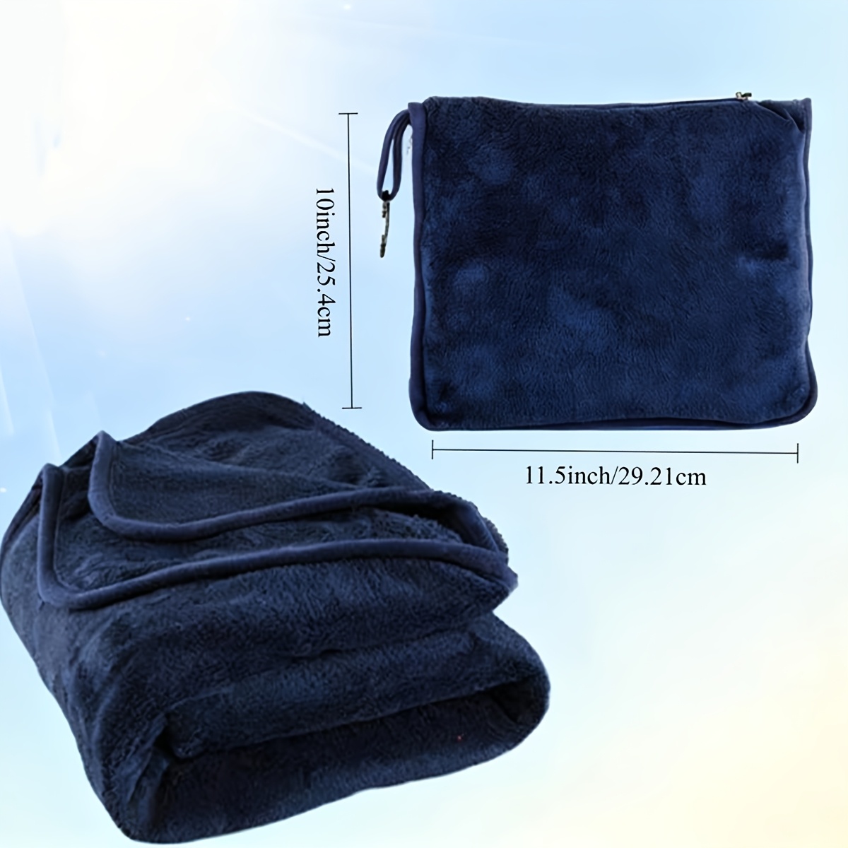 Premium Soft Travel Blanket with Storage Pouch, 2-in-1 Packable Flight Blanket, Portable Warm Travel Throw with Carry Bag, Luggage Backpack Strap, Lightweight Travel Essentials & Gifts