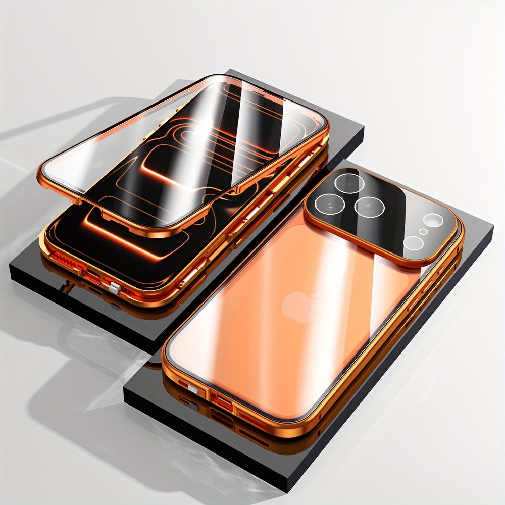 E-shop Handyhülle - Magnetische Anti-Spionage Dual-Glas Hülle für iPhone 17 Pro Max, 16, 15, 14, 13, 12 Pro Max, Bietet 360° Kompletten Schutz mit